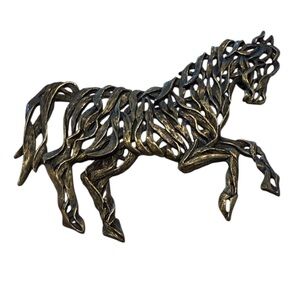JJ Horse Brooch Costume Pin 3” x 2” Vintage Designer Signed JJ 1988